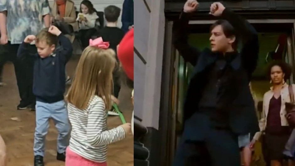 Niño recrea baile de Tobey Maguire en Spiderman 3