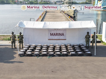 Aseguran 1.5 toneladas de cocaína en costas de Chiapas; hay cinco detenidos