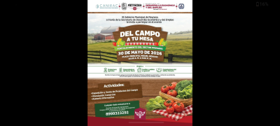 Invita Carlos Peña Ortiz a participar en el evento Del Campo a Tu Mesa"