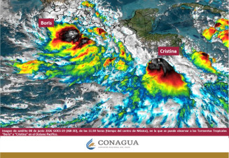 ‘Cristina’ se convierte en tormenta tropical; ‘Boris’ pone en alerta al sur de México
