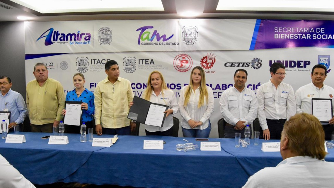 Gobierno de Altamira firma convenios de colaboración con instituciones educativas