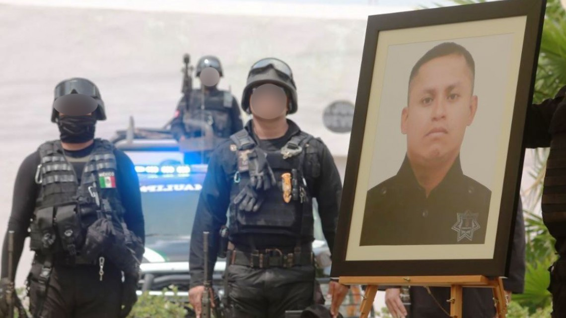 Policía Estatal fallecido es despedido con honores por SSP