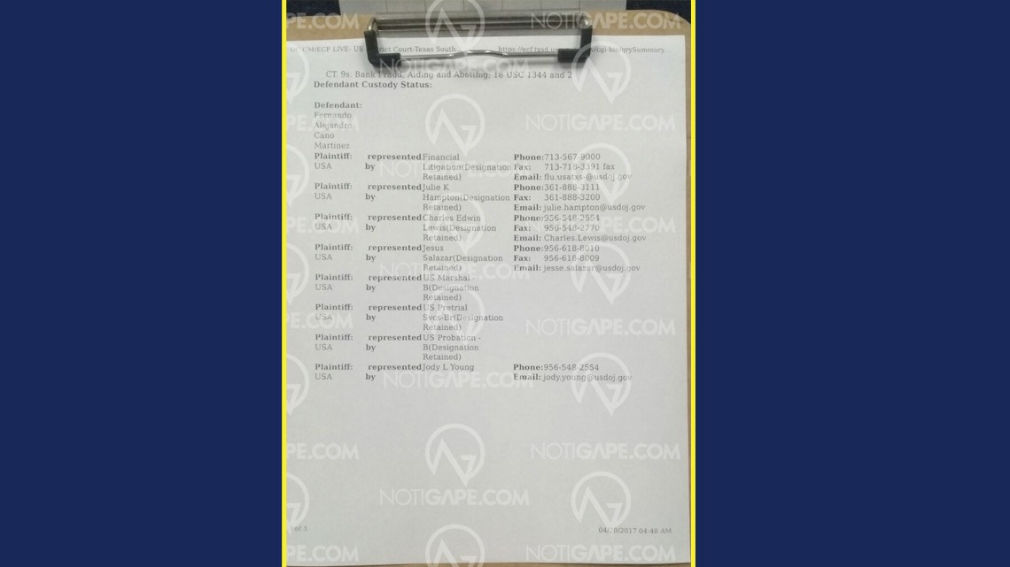 Filtran documentos de la corte de Brownsville con cargos desde hace seis años contra Yarrington y Fernando Cano