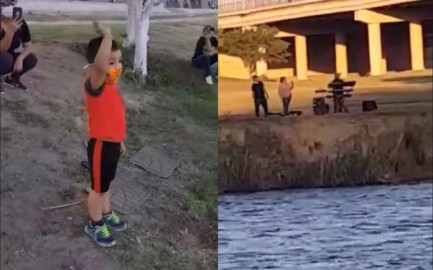 Desde Frontera de México y EU, abuelito le canta las mañanitas a su nieto