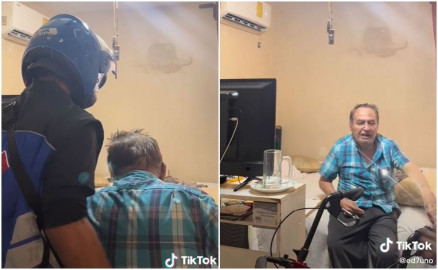 Abuelito pide pizza solo para que repartidor lo ayude a recostarse en su cama