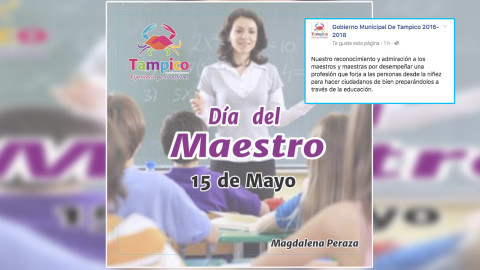 Ayuntamiento de Tampico felicita a los maestros en su día