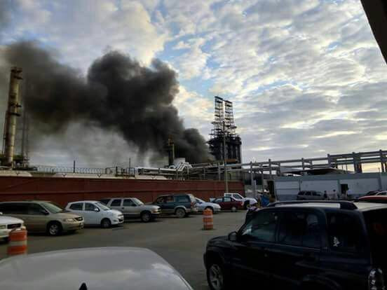 Contingencia en planta de Coque de Pemex en Madero 