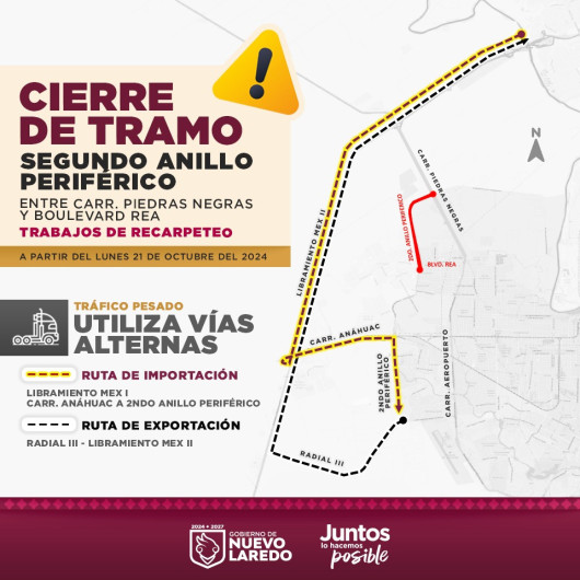 Cerrarán tramo del segundo anillo periférico por trabajos de recarpeteo; acceso a puente 3 será por Mex 2