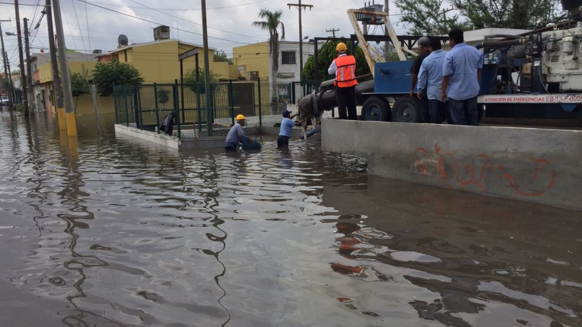 Instalan nueve bombas hidroflow para desaguar Matamoros
