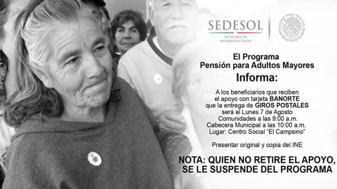 Dan anuncio del programa "Pensión para Adultos Mayores"