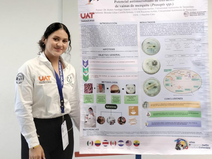 Alumna de la UAT estudia el potencial antimicrobiano de la vaina de mezquite