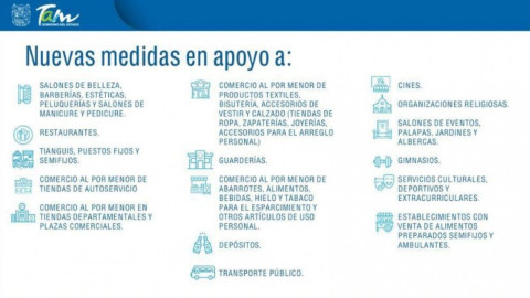 Tras disminución de casos habrá reapertura gimnasios, cines, guarderías y salones de eventos 