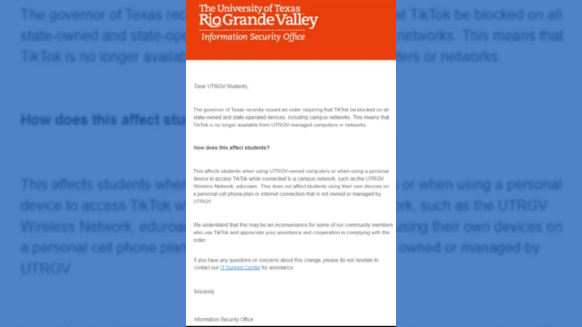 UTRGV prohíbe el acceso de TikTok en la red de la universidad