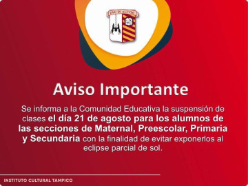 ICT anuncia suspensión de clases por el Eclipse de sol