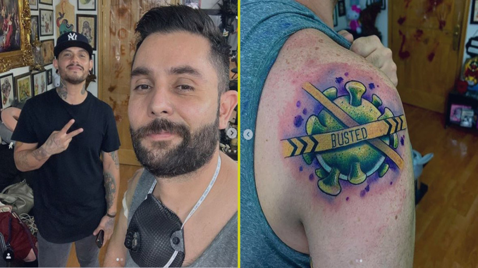 Ricardo Casares se tatúa el COVID-19 en el hombro, tras superar la enfermedad