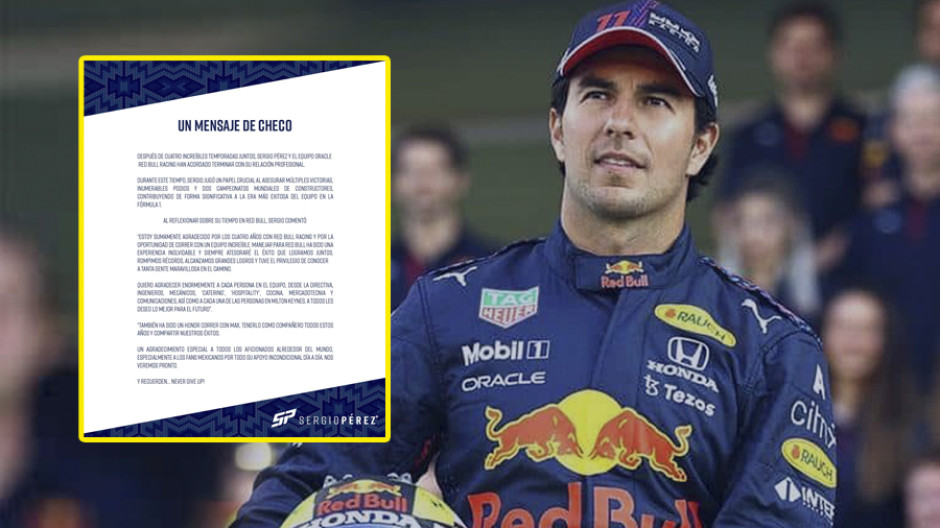 Sergio 'Checo' Pérez deja Red Bull Racing
