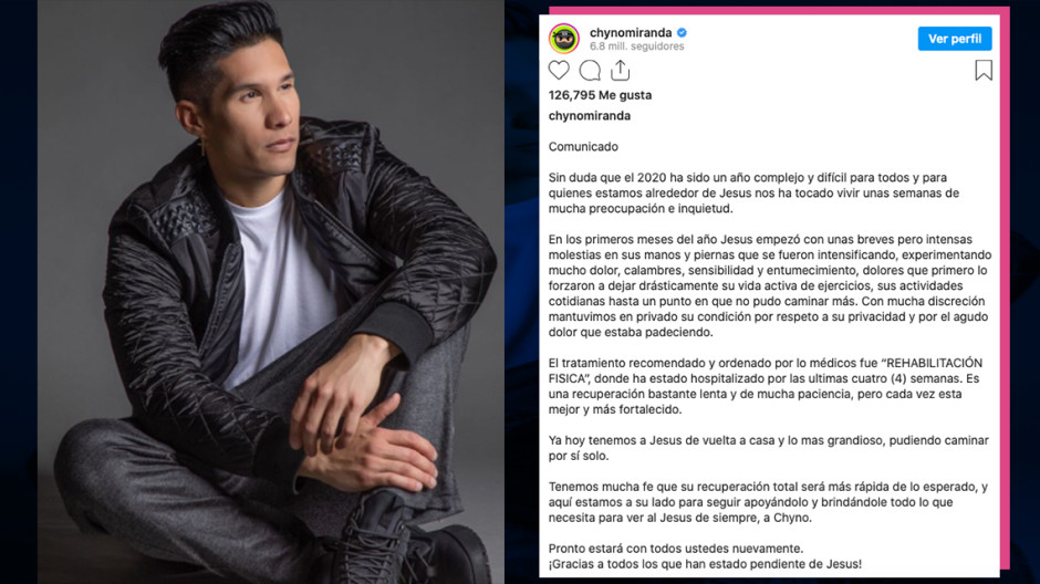 Chyno Miranda pasó semanas hospitalizado y sin poder caminar
