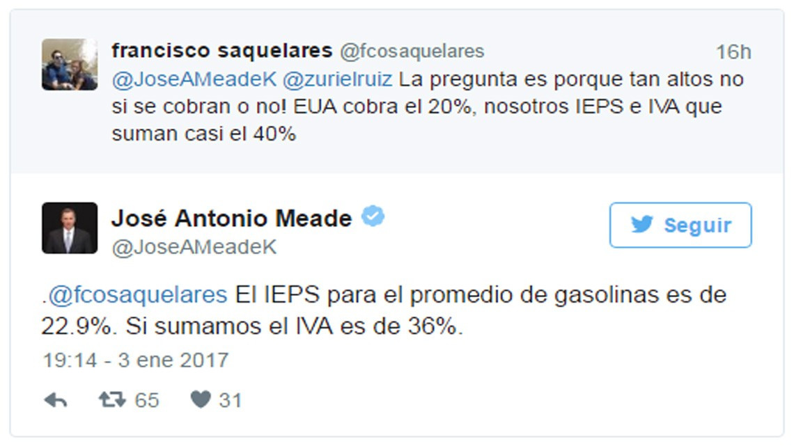 Usa Twitter Meade para explicar el "gasolinazo"