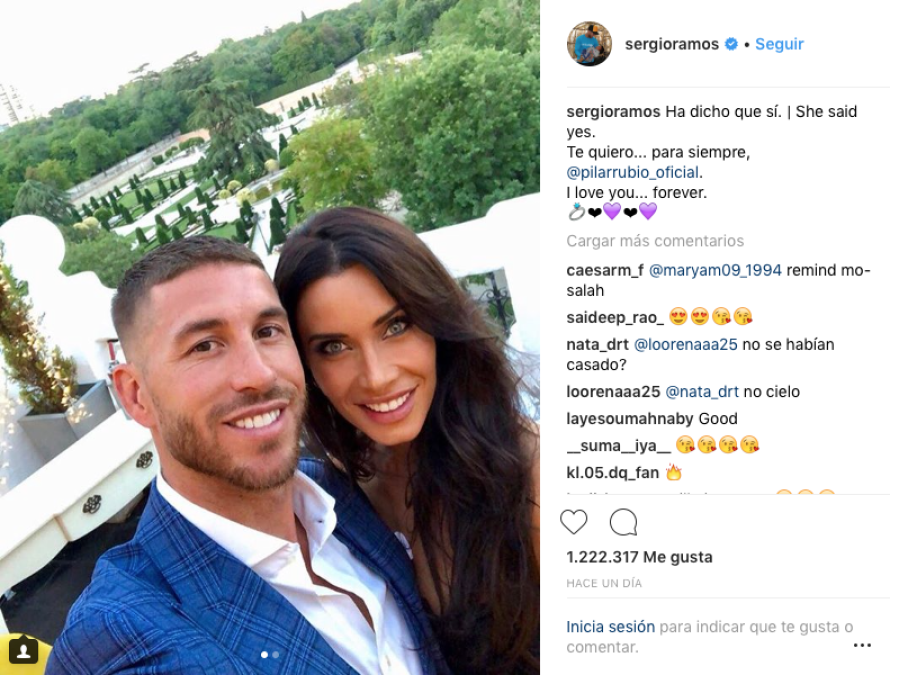 Sergio Ramos se compromete con Pilar Rubio
