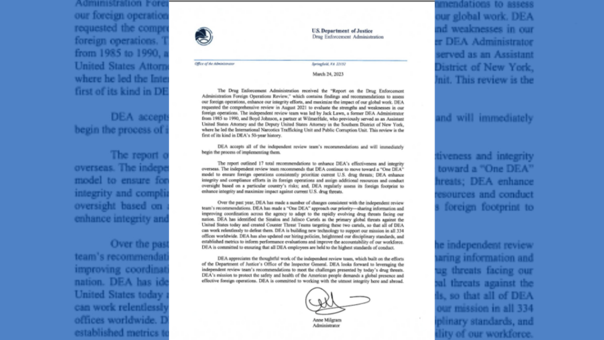 DEA califica a cárteles de Sinaloa y Jalisco  como principales amenazas