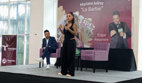 Imparte Mariana ‘Barbie’ Juárez plática a atletas tamaulipecos