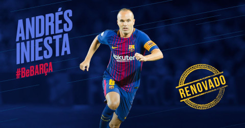 Iniesta renueva "de por vida" con el Barcelona