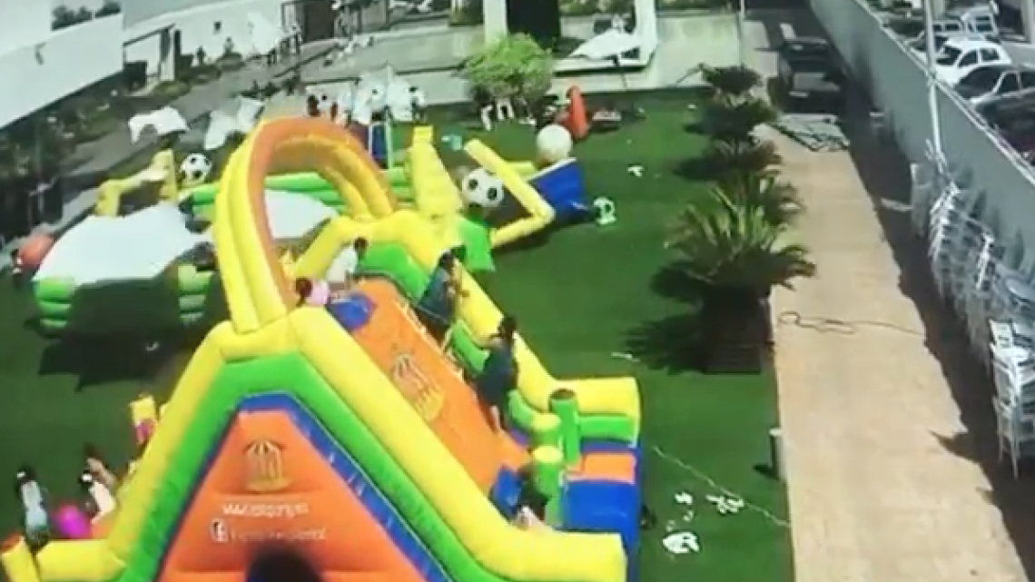 “Aironazo” desprende inflables, más de 5 niños lesionados   