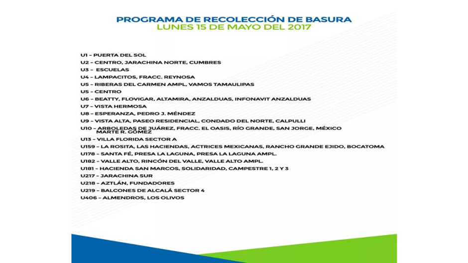 Programa de recolección de basura