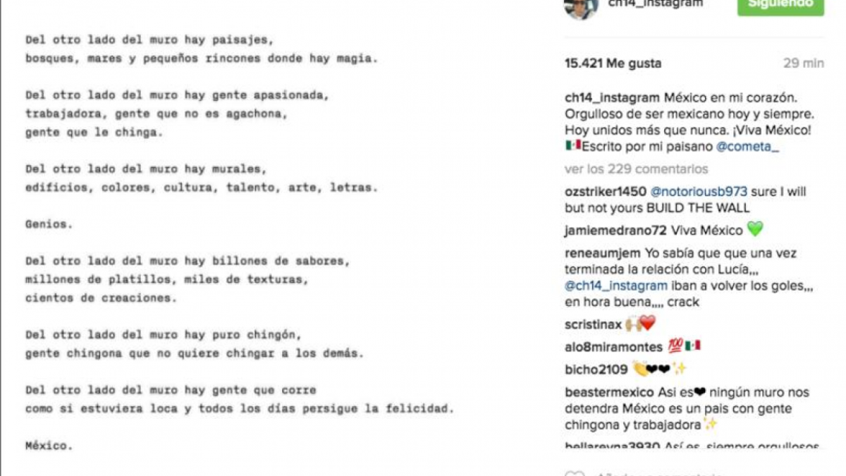 El “Chicharito” Hernández manda mensaje a Trump