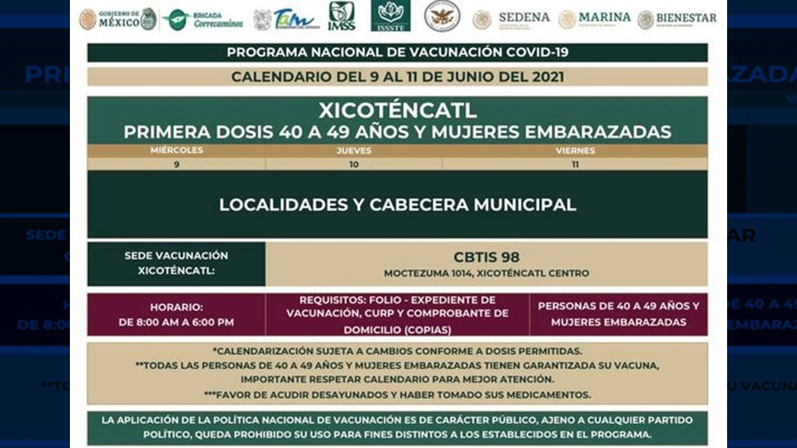 Inicia vacunación contra Covid-19 a personas de 40 a 49 Nuevo Laredo y otros 7 municipios 