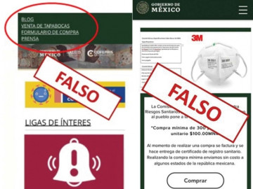 Cofepris se deslinda de página que vendía cubrebocas
