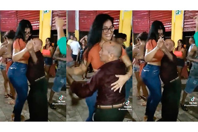 Abuelito baila con joven mujer y se hace viral