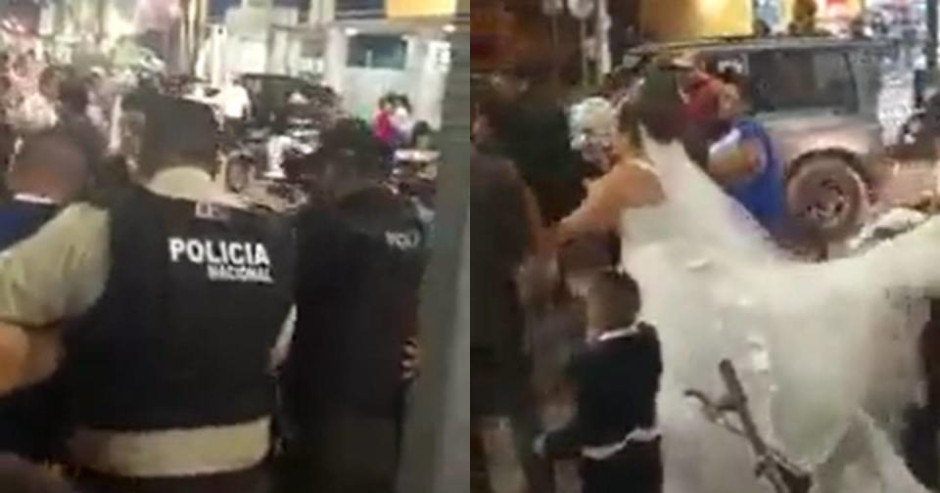 Policía irrumpe en boda en Ecuador y arresta al novio