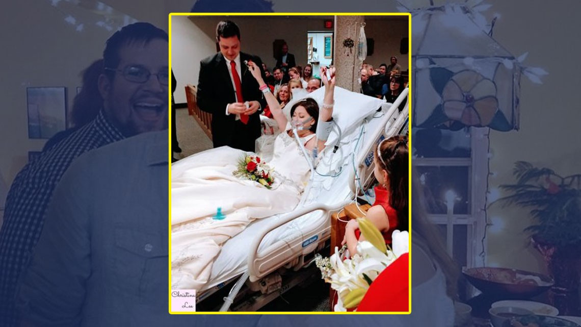 Se casa horas antes de morir de cáncer