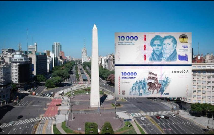Por la alta inflación, Argentina pone en circulación billetes de 10 mil y 20 mil pesos