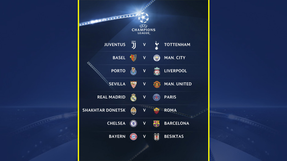 Estos son los partidos de octavos de la Champions