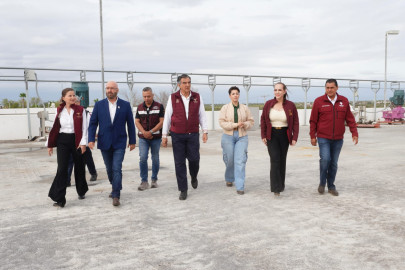 Supervisan Gobernador Américo Villarreal y Alcaldesa Carmen Lilia Canturosas avances de obras en Planta Pitar