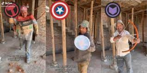 Albañiles parodian a los personajes "The Avengers" de Marvel