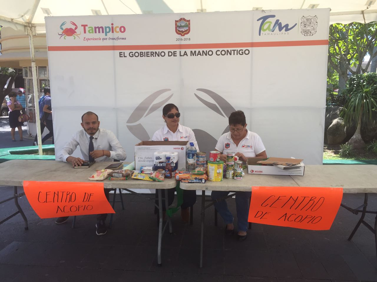 Instala Tampico centros de acopio para ayudar a damnificados 