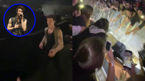 Shawn Mendes sufre resbalón durante concierto en Brasil