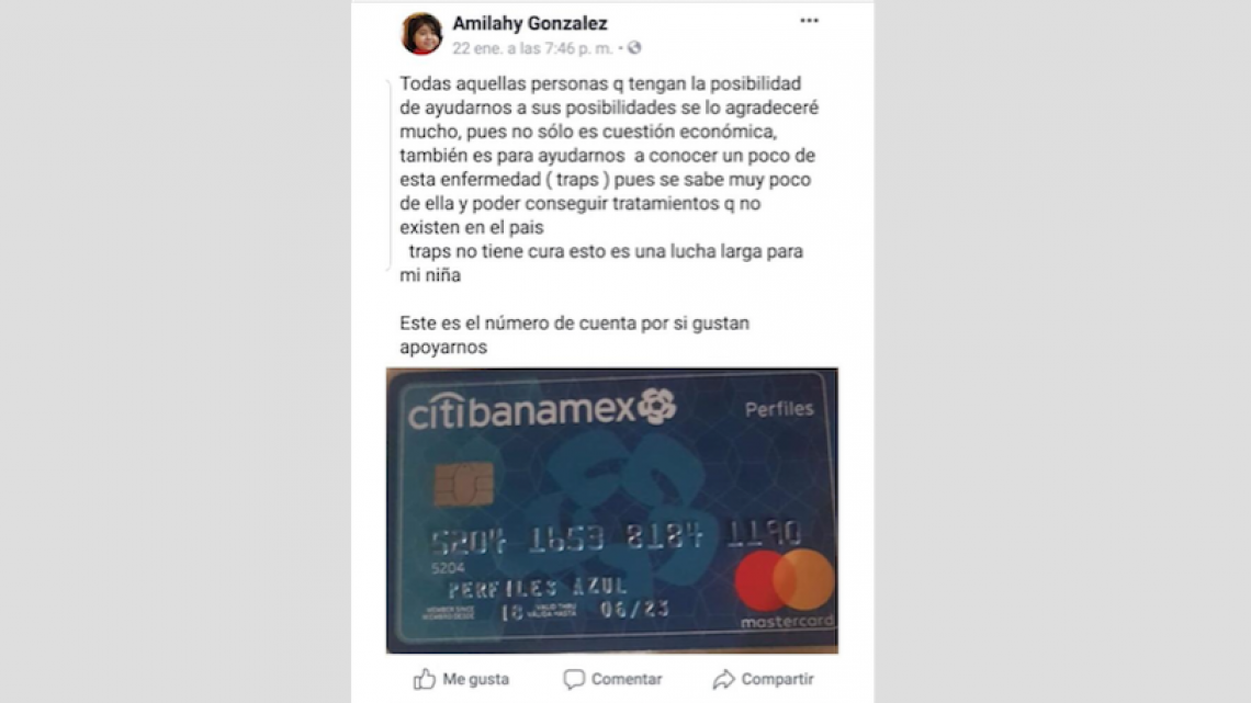 Rara enfermedad mantiene en el hospital a pequeña de 9 años