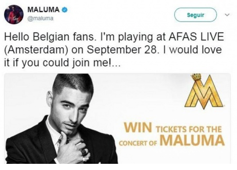 Maluma confunde Bélgica con Holanda