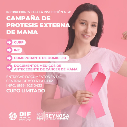 Beneficiará DIF Reynosa a mujeres con Campaña de Prótesis Externa de Mama