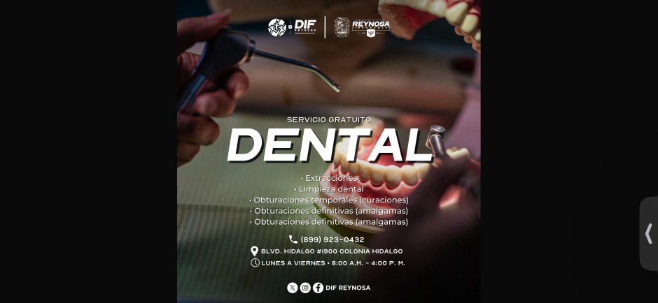 Ofrece DIF-Reynosa servicio dental gratuito
