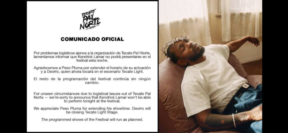 Kendrick Lamar cancela su presentación en Pa’l Norte 2024