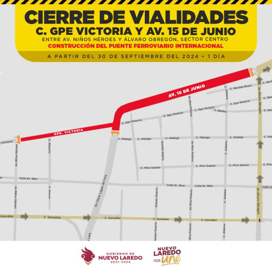 Cierran vialidades por trabajos en el segundo puente de ferrocarril