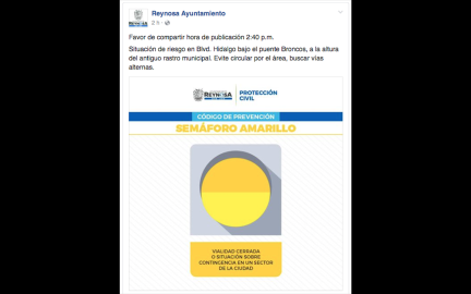 Reactivan semáforo ciudadano en Reynosa