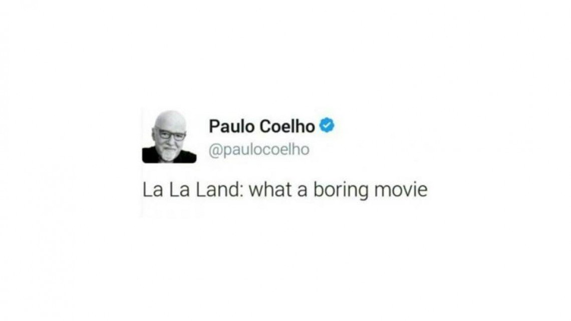 "La la land" es aburrida: Según Paulo Coelho