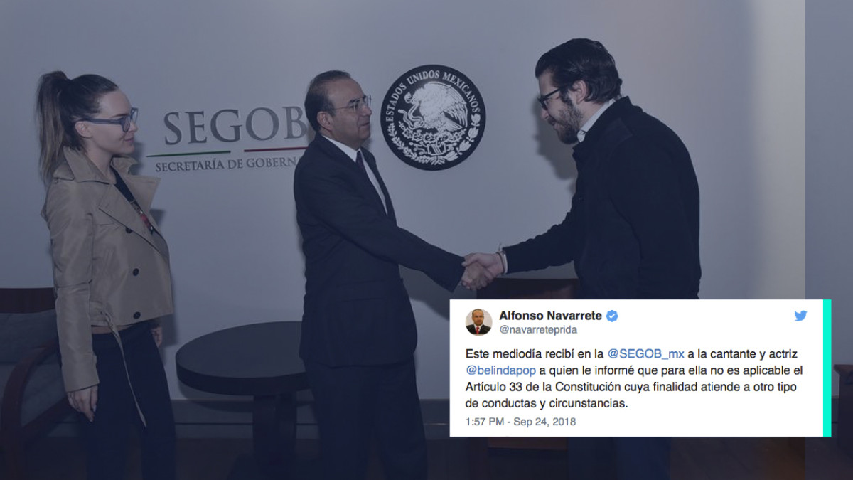 Belinda no será expulsada de México: Navarrete