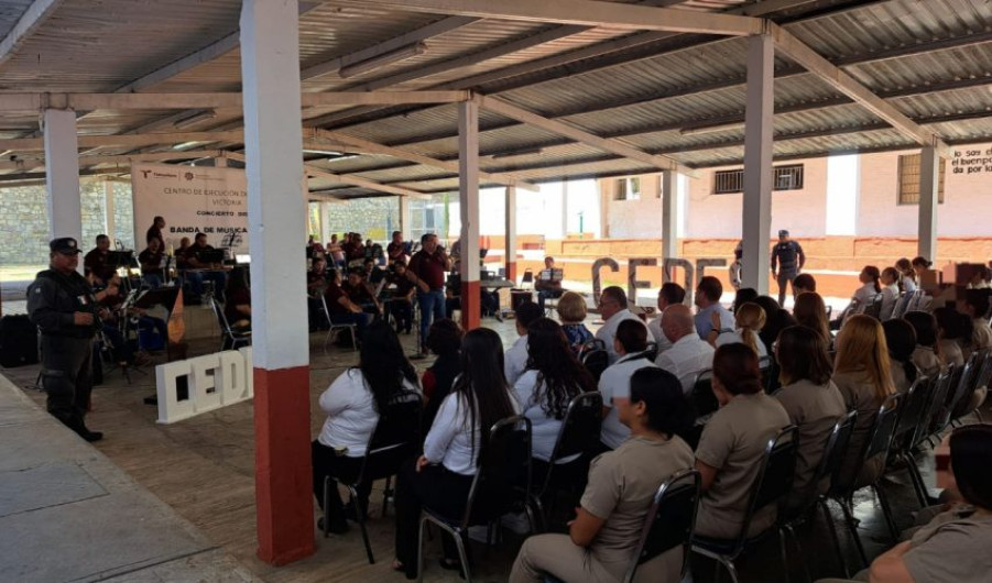 Ofrece Banda de Música del Estado de Tamaulipas por primera vez concierto al interior del CEDES Victoria